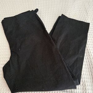 Talbots Black and White Polka Dot Top with Pink Trim